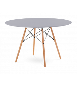 Eames Eiffel 120cm Dining Table Replica - Mid Grey & Beech Legs