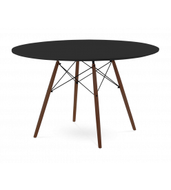 Eames Eiffel 120cm Dining Table Replica - Black & Walnut Legs