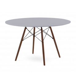 Eames Eiffel 120cm Dining Table Replica - Mid Grey & Walnut Legs