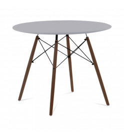 Eames Style 90cm Eiffel Dining Table - Mid Grey & Walnut Legs