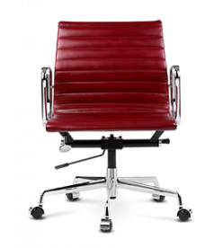Eames Style EA117 Management Office Chair - Red Wine Leather