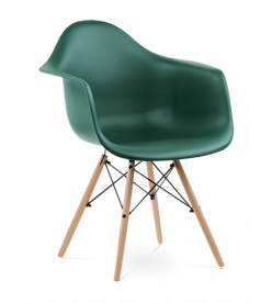Eames DAW Chair in Forest Green & Beech Legs - front angle