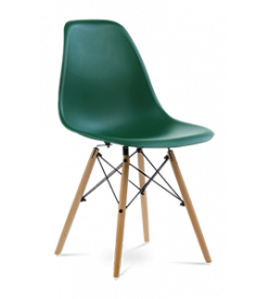 Eames DSW Chair Replica - BForest Green & Beech Legs Front Angle