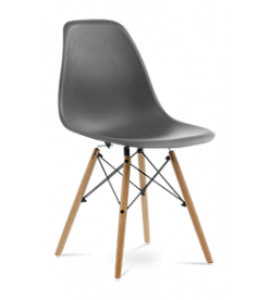 Eames DSW Chair Replica - Dark Grey & Beech Legs Front Angle