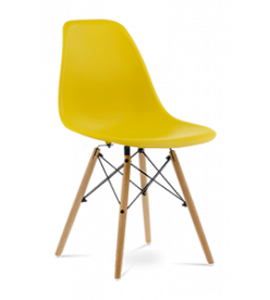 Eames DSW Chair Replica - Mustard & Beech Legs Front Angle