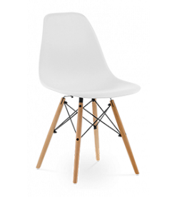 Eames DSW Chair Replica - White & Beech Legs