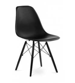 Eames DSW Chair Replica - Black & Black Legs 