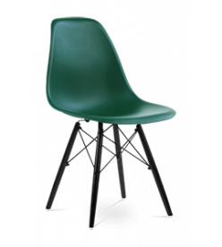 Eames DSW Chair Replica - Forest Green & Black Legs 