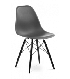 Eames DSW Chair Replica - Dark Grey & Black Legs 