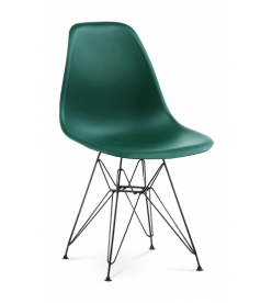Eames DSR Chair Replica in Forest Green & Black Legs - frotn angle