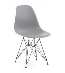 Eames DSR Chair Replica in Mid Grey & Black Legs - front angle