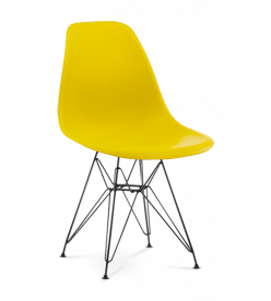 Eames DSR Chair Replica in Mustard & Black Legs - front angle