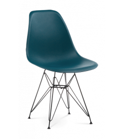 Eames DSR Chair Replica in Ocean & Black Legs - front angle