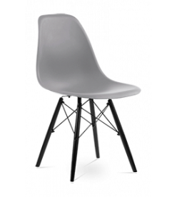 Eames DSW Chair Replica - Mid Grey & Black Legs 