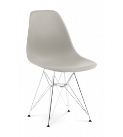 Designer Plastic Side Chair with metal legs - front angle