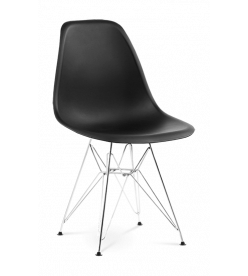 Eames DSR Chair Replica in Black & Chrome Legs - front angle