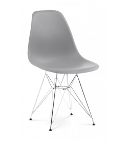 Eames DSR Chair Replica - Mid Grey & Chrome Legs front angle