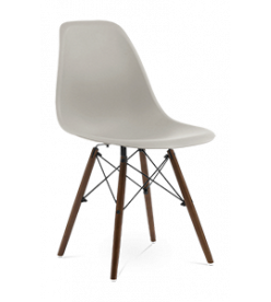 Eames DSW Chair Replica - Beige & Walnut Legs 