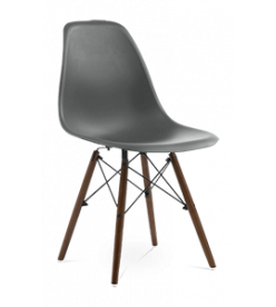 Eames DSW Chair Replica - Dark Grey & Walnut Legs 