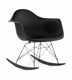Eames RAR Rocking Chair Replica - Black, Black Legs & Black Runners