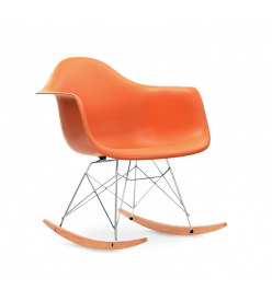 Limited Edition Eames RAR Rocking Chair Replica - Burnt Orange front angle