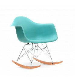 Limited Edition Eames RAR Rocking Chair Replica - Cyan front angle
