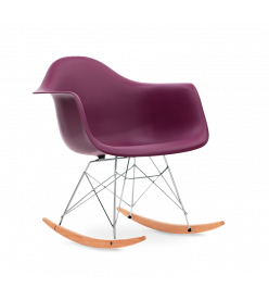 Limited Edition Eames RAR Rocking Chair Replica - Mulberry front angle