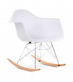 Eames RAR Rocking Chair Replica - White, Chrome Legs & Beech Rockers