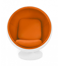 Aarnio Style Ball Chair - Orange Wool