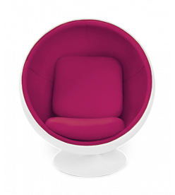 Eero Aarnio Ball Chair Replica in Pink Wool - front