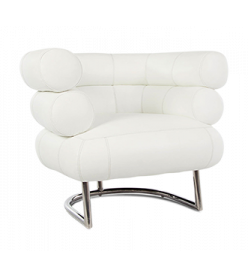 Gray Style Bibendum Chair - White Leather