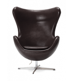 Arne Jacobsen Egg Chair Replica in Dark Brown Italian Leather
