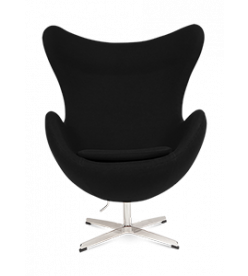 Arne Jacobsen Egg Chair Replica in Black Wool