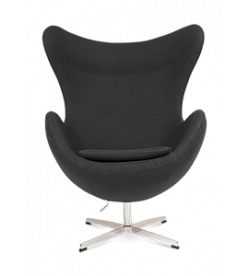 Arne Jacobsen Egg Chair Replica in Dark Grey Cashmere