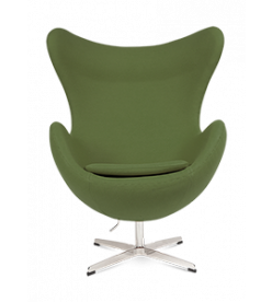Arne Jacobsen Egg Chair Replica in Green Wool