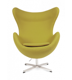 Arne Jacobsen Egg Chair Replica in Mustard Wool