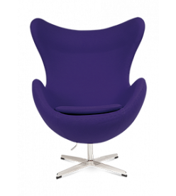 Arne Jacobsen Egg Chair Replica in Purple Wool