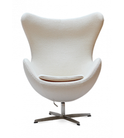 Arne Jacobsen Egg Chair Replica in White Wool