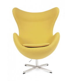 Arne Jacobsen Egg Chair Replica in Yellow Wool