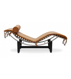 Corbusier LC4 Chaise Replica in Tan Brown Leather