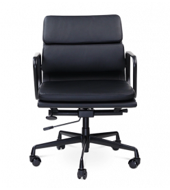 Limited Edition Eames EA217 Office Chair Replica - Black Leather 