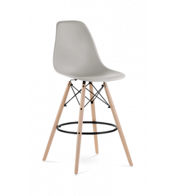 Eames Eiffel Bar Stool Replica - Beige & Beech Legs 