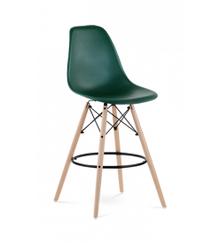 Eames Eiffel Bar Stool Replica - Forest Green & Beech Legs 