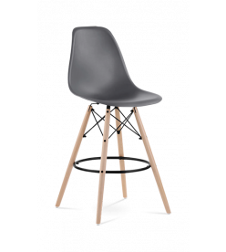 Eames Eiffel Bar Stool Replica - Dark Grey & Beech Legs 