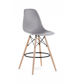 Eames Eiffel Bar Stool Replica - Mid Grey & Beech Legs 