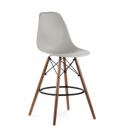 Eames Eiffel Bar Stool Replica - Beige & Walnut Legs
