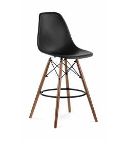 Eames Eiffel Bar Stool Replica - Black & Walnut Legs