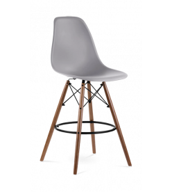 Eames Eiffel Bar Stool Replica - Mid Grey & Walnut Legs