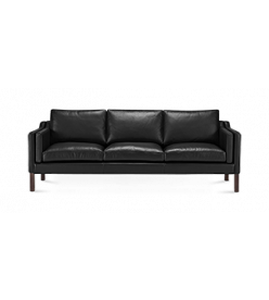 Mogensen 2213 Three Seat Sofa Replica - black leather