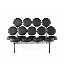 Nelson Style Marshmallow Sofa - Black Leather